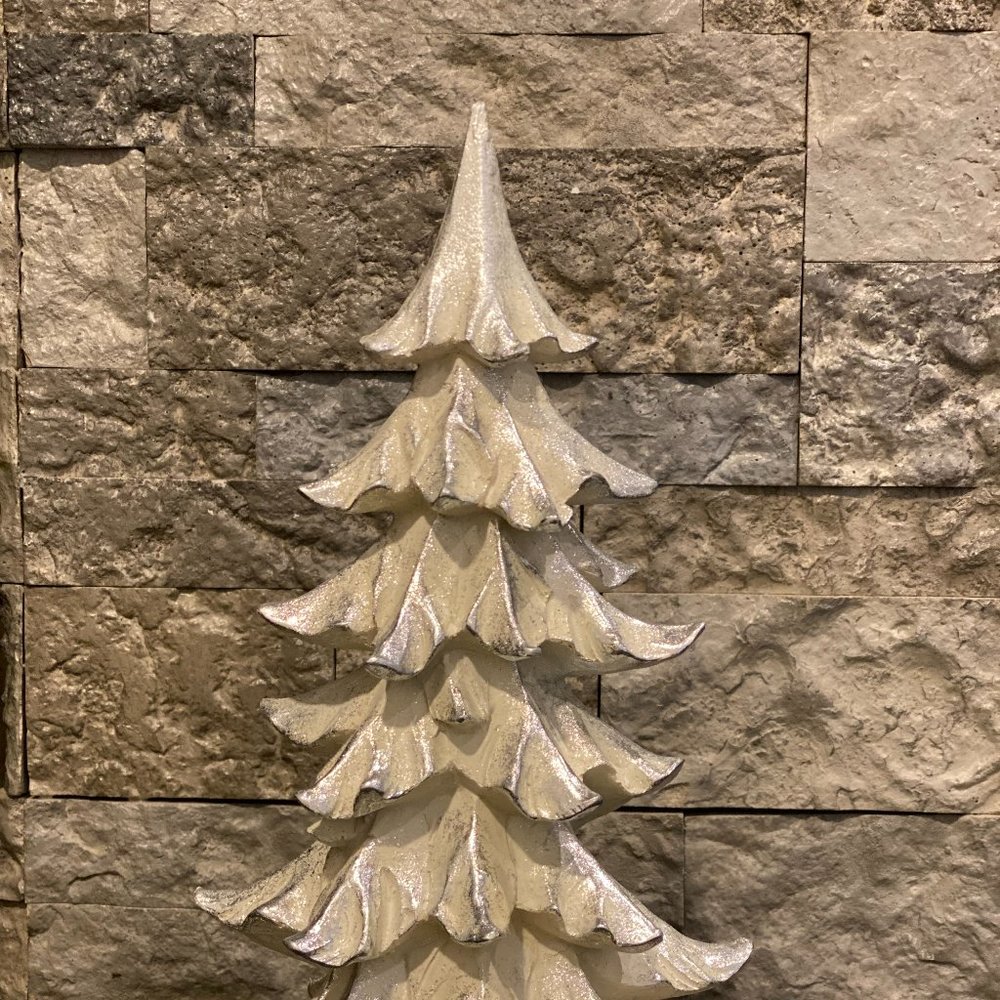 Holiday Decorative Silver Resin Tree